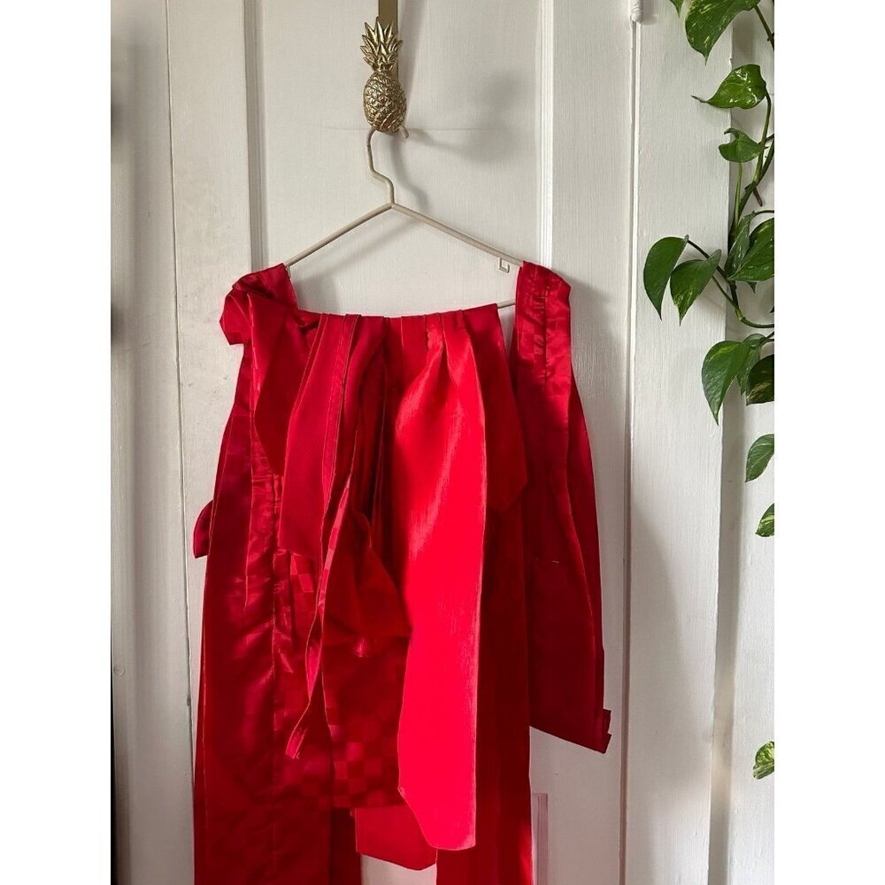 Red Checked fabric pieces